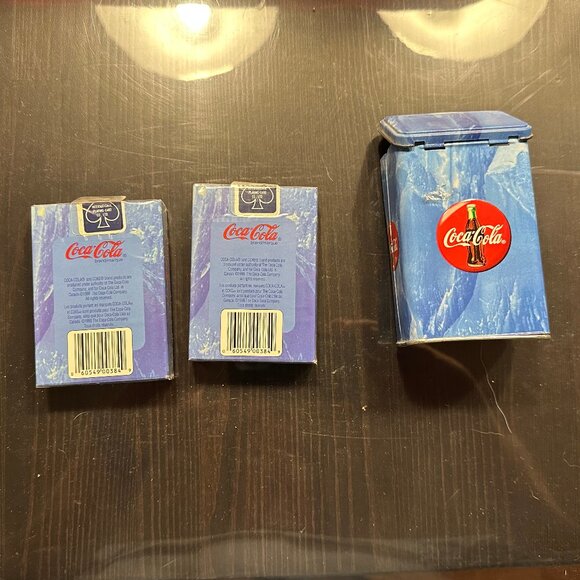 Coca-Cola Polar Bear Collectible Tin + 2 Decks of Playing Cards - Picture 4 of 4